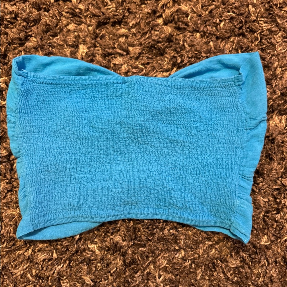 Blue cotton tube top - Picture 3 of 3